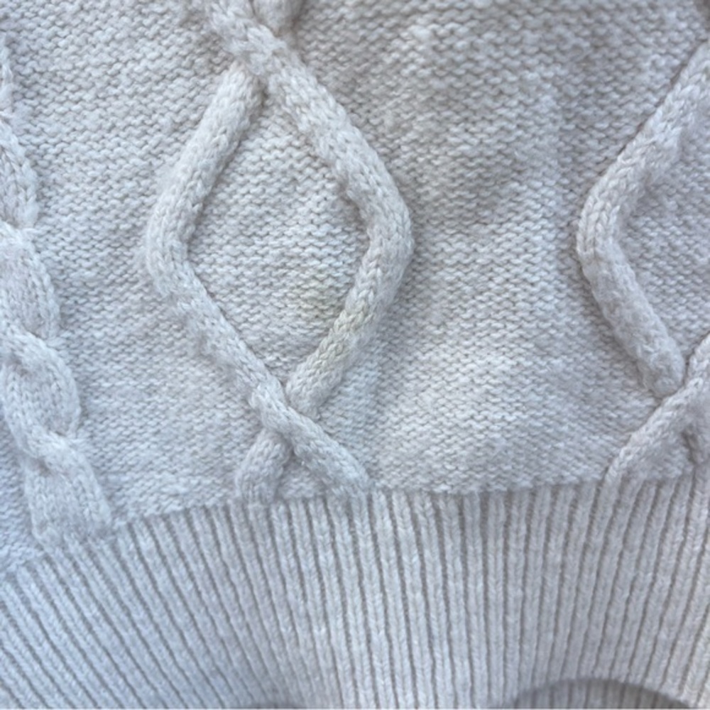 Urban Outfitters Cream Sweater Medium 1/4 Zip Dolman Sleeve Chunky Knit Cable‎ - Picture 13 of 13